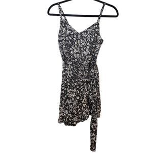 Lily Rose Black and White Floral Romper Shorts Women’s XS Feminine Boho
